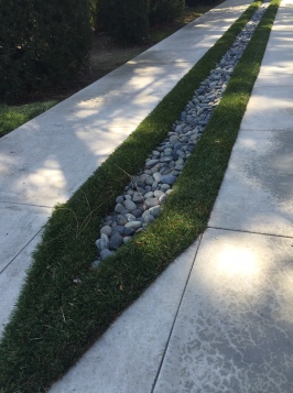 River Rock and Synthetic Grass Ribbon